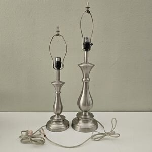 Set of 2 Chrome colored lamps